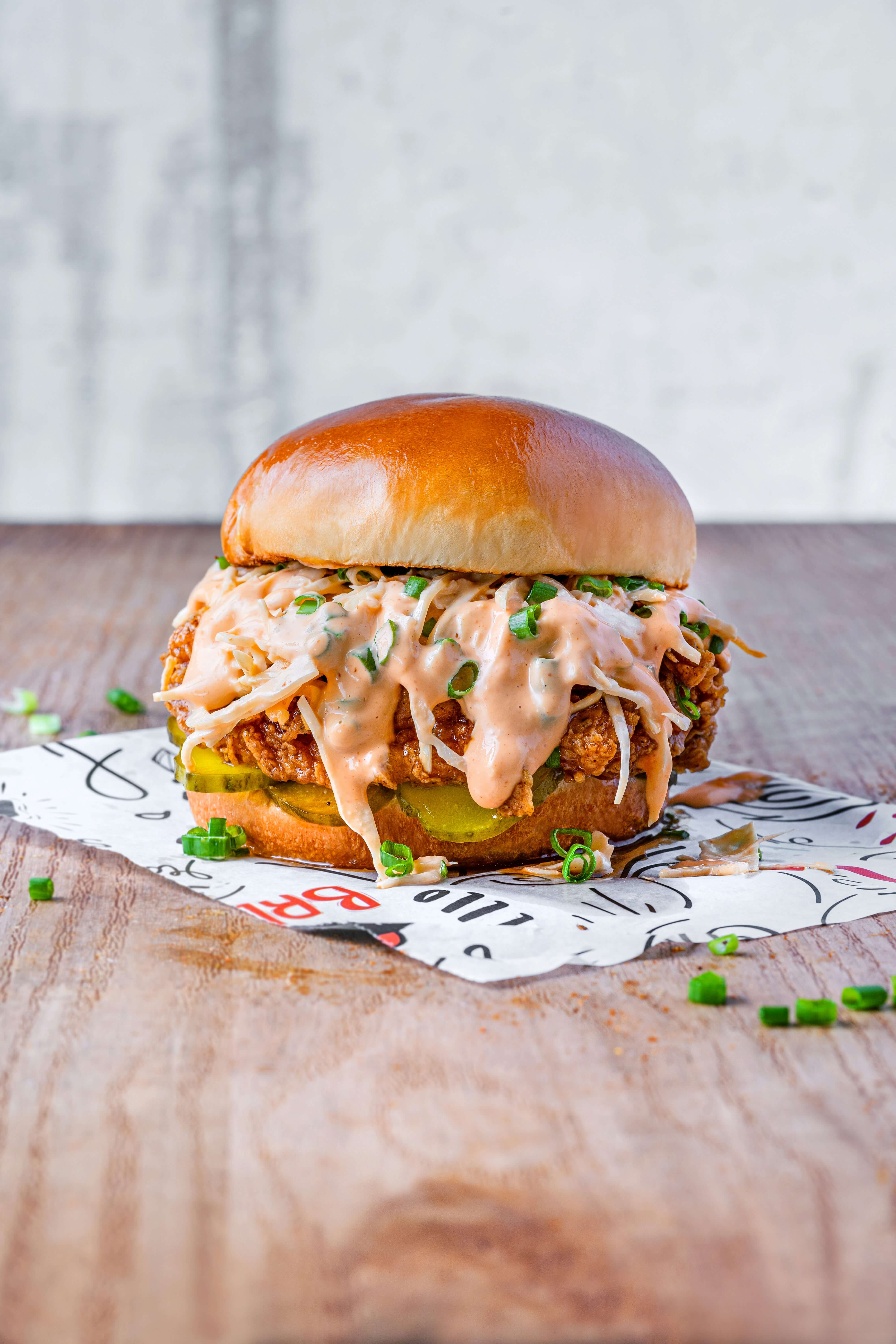 A southern fried chicken burger