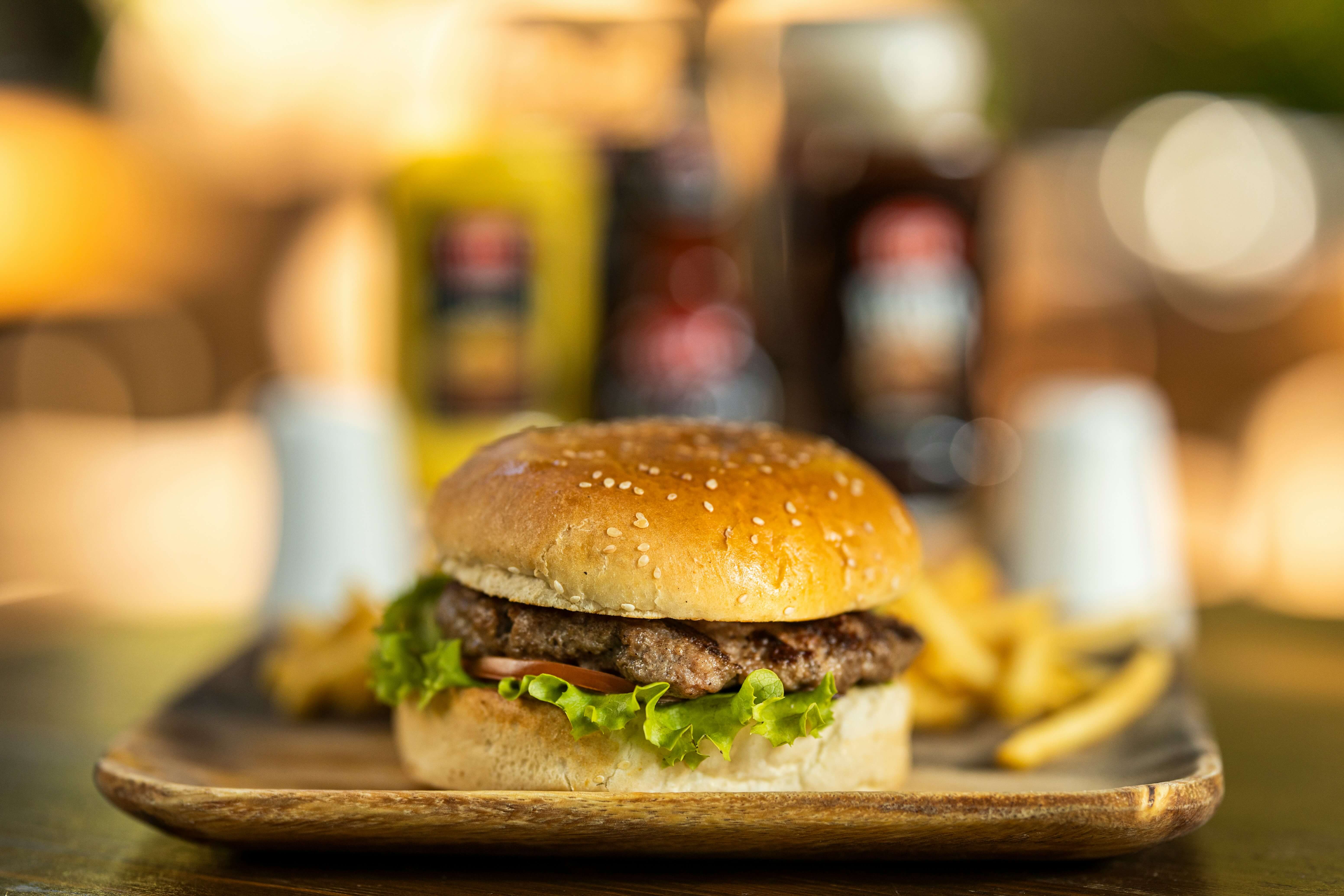A plain burger