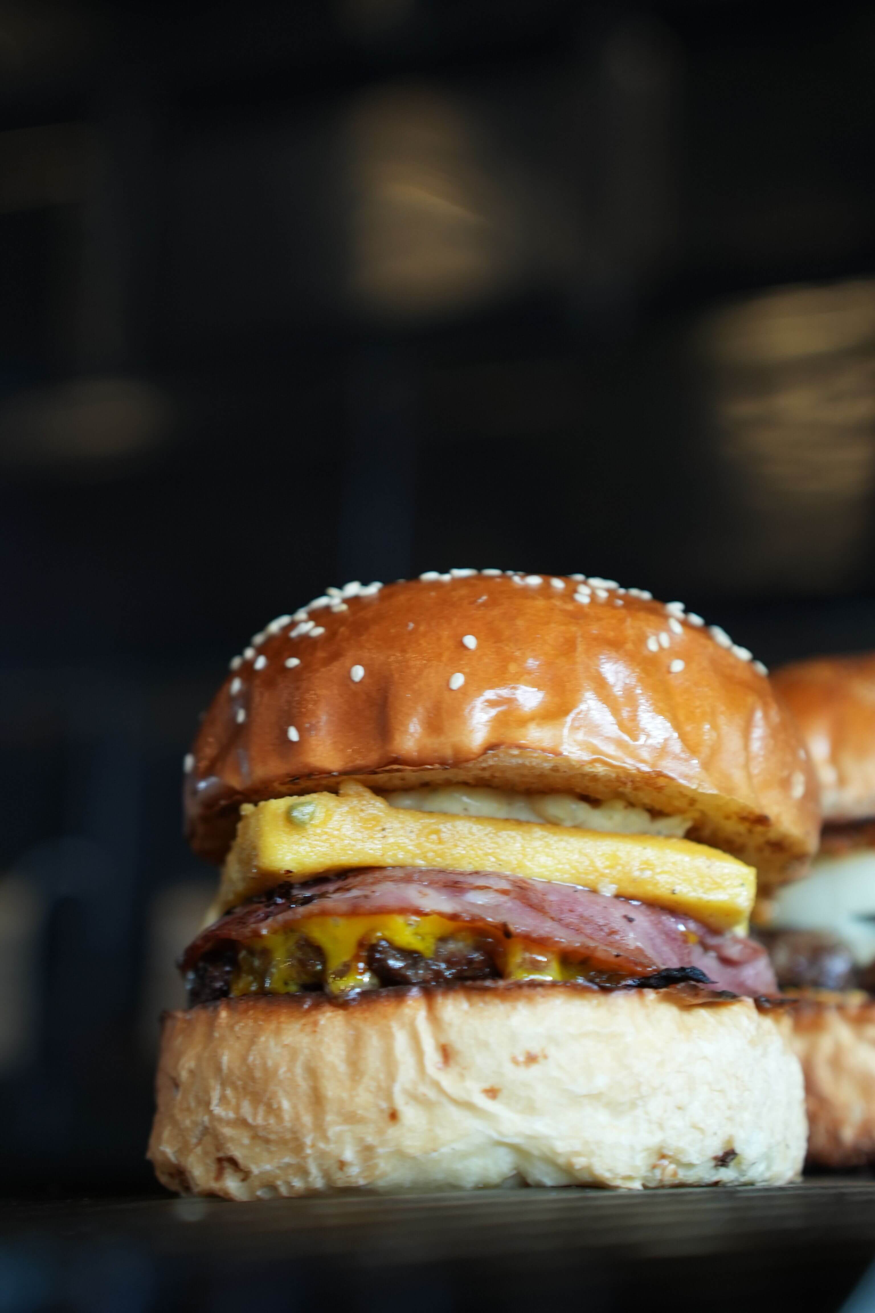 A cheeseburger with pineapple