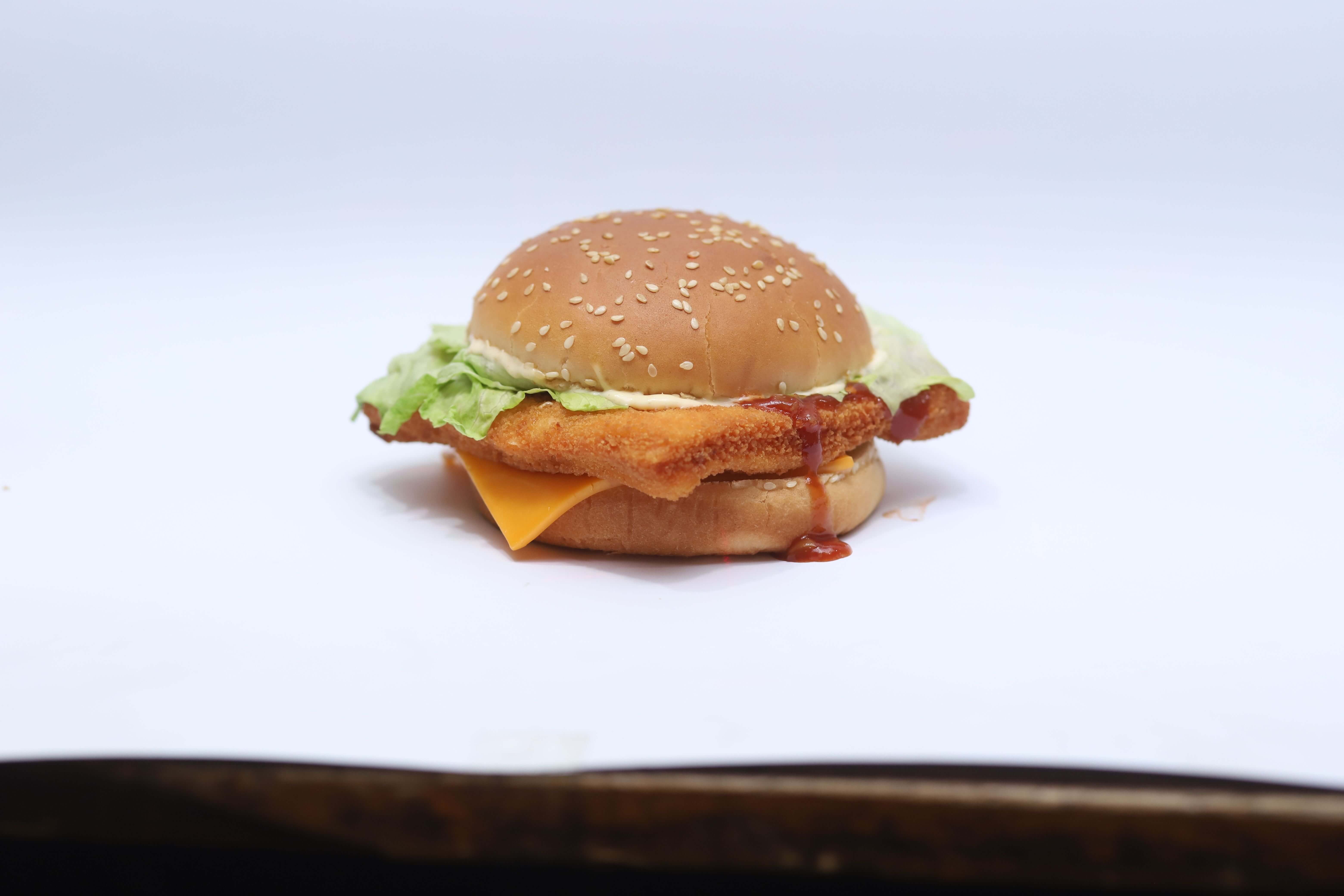 A battered fish in a bap