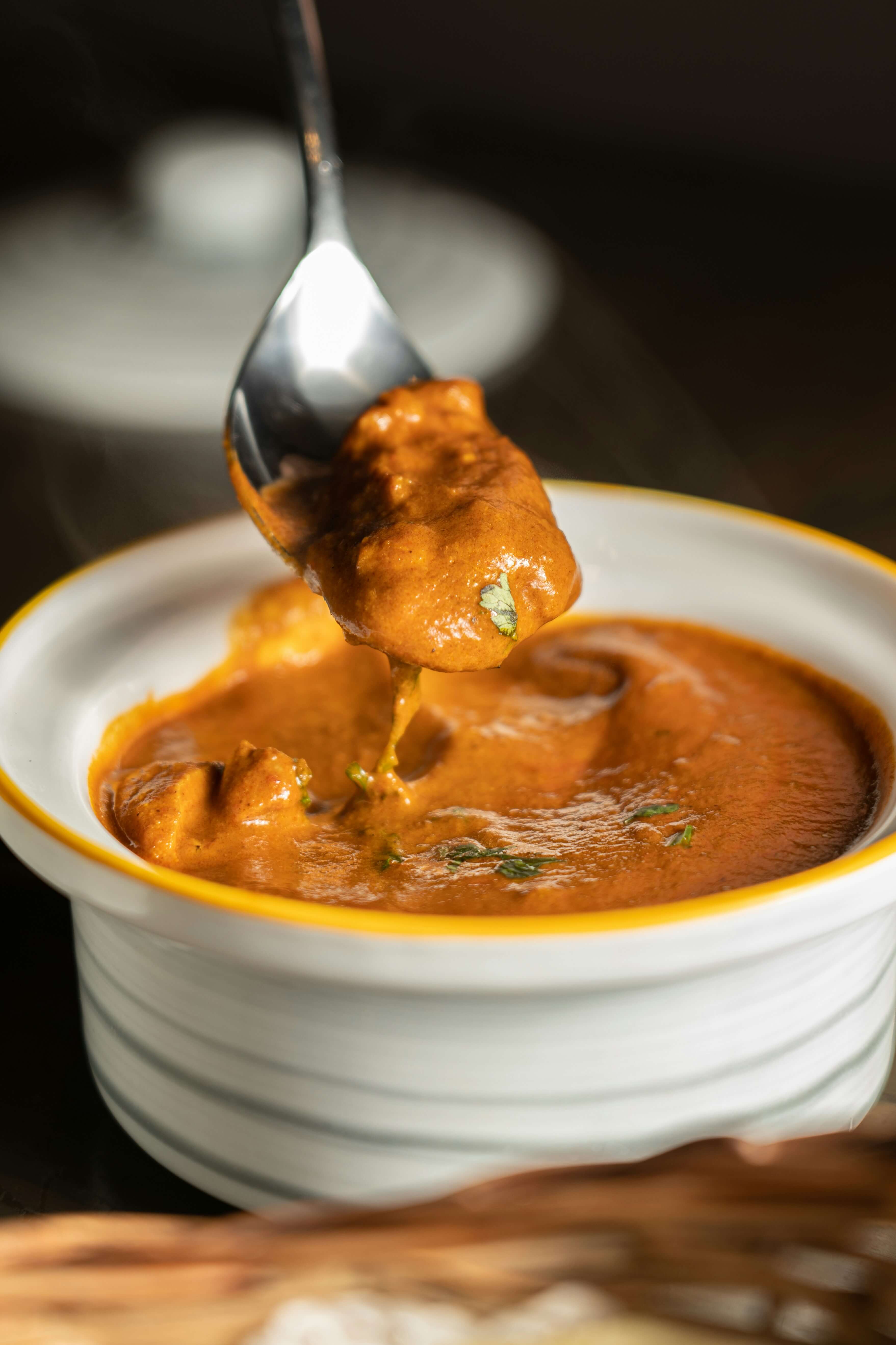 A portion of curry sauce