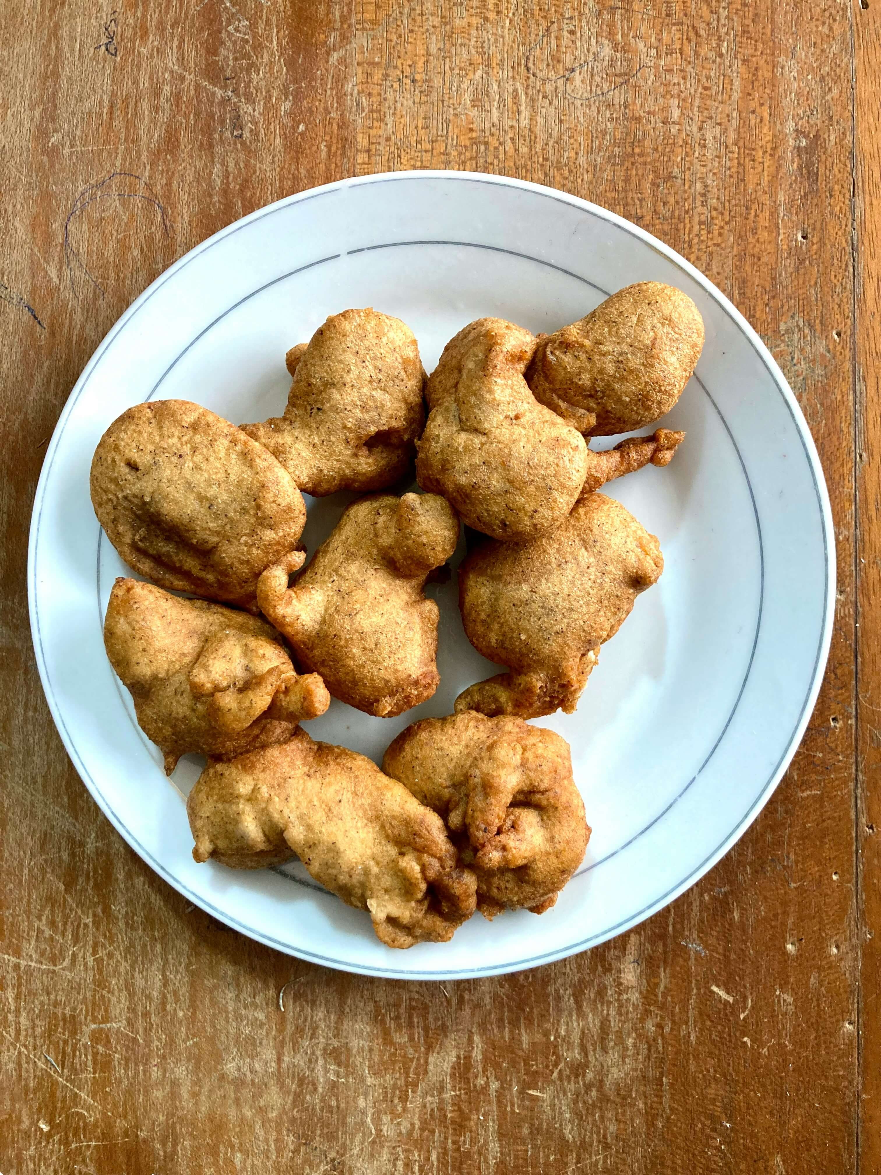A portion of battered mushrooms